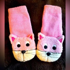 Pink Cat Face Mittens